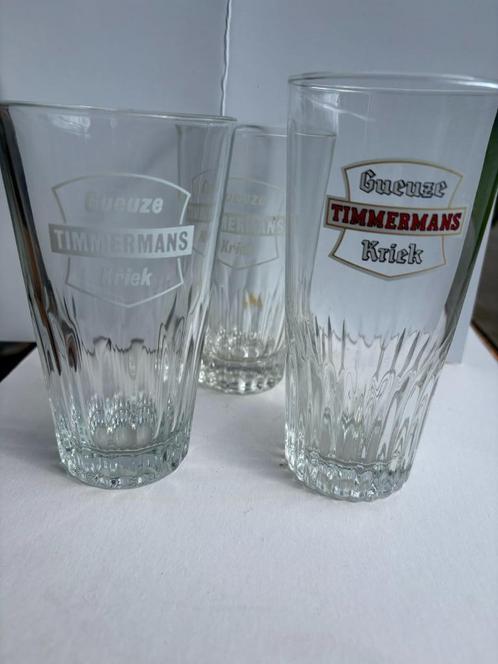 Timmermans Gueuze Kriek (3 glazen), Verzamelen, Biermerken, Zo goed als nieuw, Glas of Glazen, Overige merken, Ophalen of Verzenden
