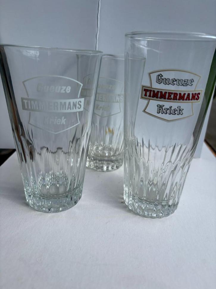 Timmermans Gueuze Kriek (3 glazen), Verzamelen, Biermerken, Zo goed als nieuw, Glas of Glazen, Overige merken, Ophalen of Verzenden