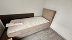 Gestoffeerd bed voor 1 persoon (200x90 cm) met hoofdeinde, Huis en Inrichting, Slaapkamer | Bedden, Ophalen, Gebruikt, 90 cm, Eenpersoons