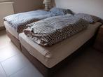 Boxspring, Ophalen, 90 cm, Eenpersoons, Bruin