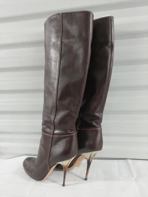 458C* CASADEI sexy bruine leren laarzen met hoge hakken (38), Kleding | Dames, Schoenen, Gedragen, Hoge laarzen, Bruin, Verzenden