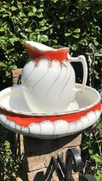 Set de toilette (vase) Nimy en porcelaine orange/doré/blanc, Antiquités & Art, Antiquités | Céramique & Poterie, Enlèvement