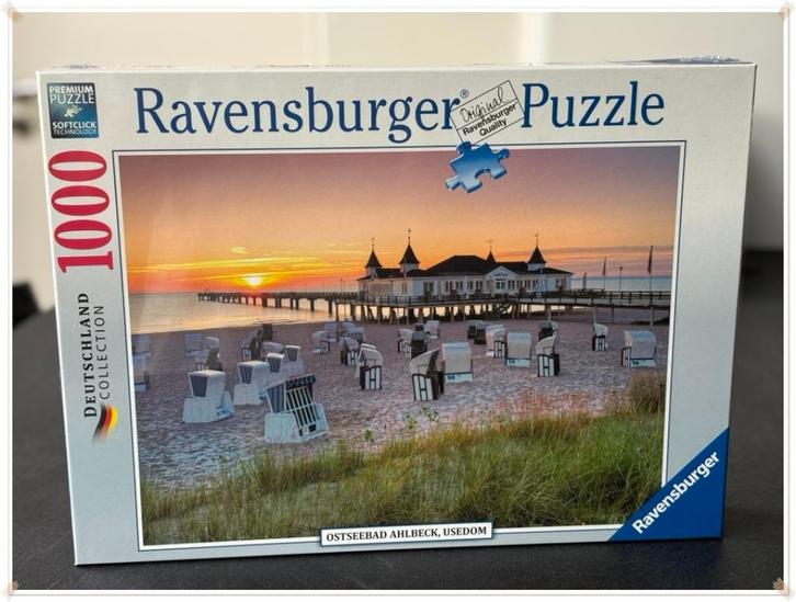 RAVENSBURGER - OSTSEEBAD AHLBECK, USEDOM – 1000 PIECES, Hobby en Vrije tijd, Denksport en Puzzels, Nieuw, Legpuzzel, 500 t/m 1500 stukjes