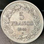 Belgium 5 Francs 1849, Monnaie en vrac, Argent, Argent, Envoi