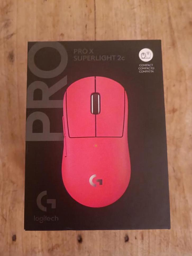 Logitech G Pro x Superlight 2C, Computers en Software, Muizen, Zo goed als nieuw, Muis, Linkshandig, Rechtshandig, Draadloos, Ergonomisch