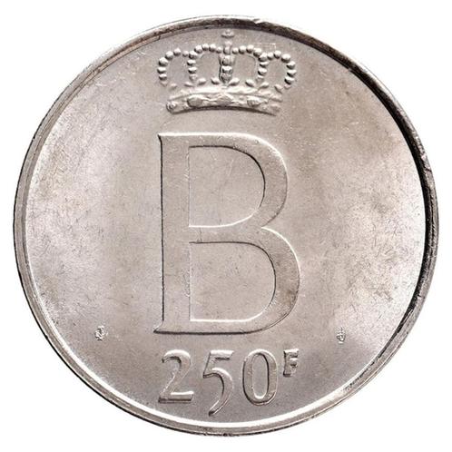 250 Frank 1976 FR - 25 ans du roi Baudouin en argent, Timbres & Monnaies, Monnaies | Belgique, Monnaie en vrac, Argent, Argent