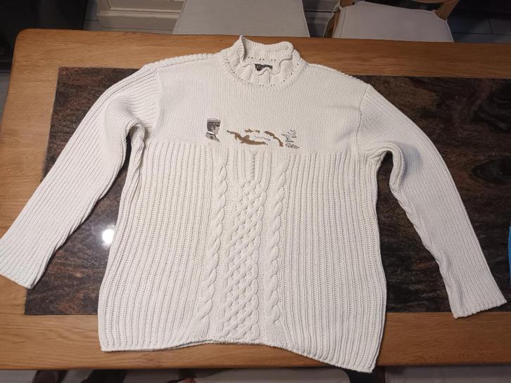 pull corto maltese homme L 100% coton, Kleding | Heren, Truien en Vesten, Zo goed als nieuw, Maat 52/54 (L), Wit, Ophalen of Verzenden