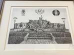 Tekening van Valere Raskin  in kader, Antiek en Kunst, Ophalen