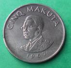 1967 - 5 makuta Congo - port 1,50 euro par courrier, Postzegels en Munten, Munten | Afrika, Ophalen, Losse munt