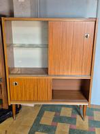 Vintage retro vitrinekast, Ophalen, Gebruikt, 100 tot 150 cm, Teakhout