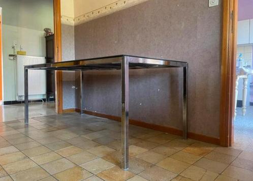 Rechthoekige tafel Ikea met rookglas, Huis en Inrichting, Tafels | Sidetables, Gebruikt, 50 tot 75 cm, 150 tot 200 cm, Rechthoekig