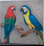 Schilderij 2 Ara's 50 cm x 50 cm, Antiek en Kunst, Kunst | Schilderijen | Klassiek, Ophalen