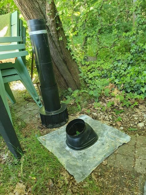 Dakdoorvoer loodslab ventilatiepijp glijschaal scharnierkap, Huis en Inrichting, Kachels, Ophalen