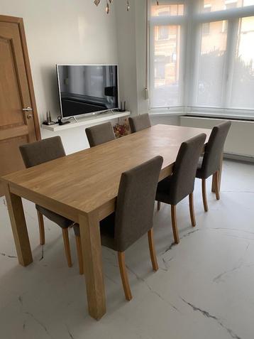 Mooie complete eettafel, Enlèvement, Comme neuf, Belgisch, 6 à 8 chaises