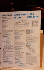 Datsun cherry 100 A de luxe 1973-1977 technische fiche, Enlèvement ou Envoi