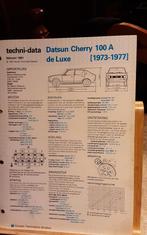 Datsun cherry 100 A de luxe 1973-1977 technische fiche, Ophalen of Verzenden