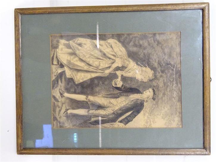 A6601. Print Cavaliers Duty van Otto Erdmann, Antiek en Kunst, Kunst | Schilderijen | Klassiek, Ophalen of Verzenden
