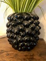 Zwarte glazen vaas, Huis en Inrichting, Woonaccessoires | Vazen, Ophalen, Zo goed als nieuw