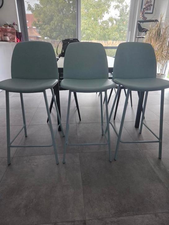 Bar stoelen merk perfecta baby blauw, Huis en Inrichting, Barkrukken, Zo goed als nieuw, Ophalen
