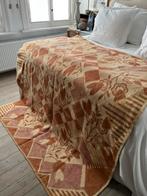VINTAGE DEKEN WOONDEKEN BEIGE/BRUIN BED TWEEPERSOONS, Ophalen of Verzenden, Zo goed als nieuw