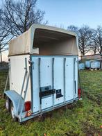 Paarden remork met zadel kamer, Ophalen, Zo goed als nieuw, Polyester, 2-paards trailer