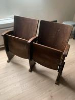 Oude bioscoop stoelen.  Set van 2, Antiek en Kunst, Antiek | Meubels | Stoelen en Sofa's, Ophalen of Verzenden