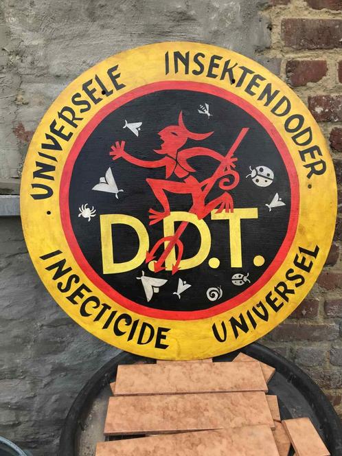 Groot metalen reclamebord DDT, Verzamelen, Merken en Reclamevoorwerpen, Reclamebord, Ophalen of Verzenden