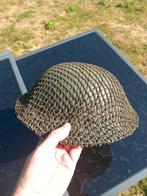 Britse complete Helm WO2 Camou,  origineel, Verzamelen, Ophalen of Verzenden