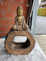 Mooie Buddha zittend bruin/goud op boomschijf h=56cm 30€, Huis en Inrichting, Woonaccessoires | Boeddhabeelden, Ophalen, Nieuw