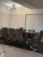 Eettafel met 8 stoelen + salontafel, Ophalen, Zo goed als nieuw