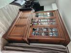 Antieke houten vitrinekast, Huis en Inrichting, Ophalen, Gebruikt, 200 cm of meer, 150 tot 200 cm