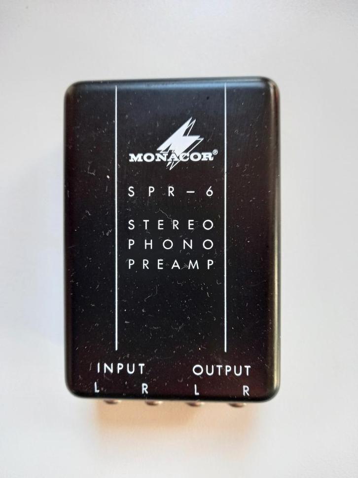 Monacor SPR-6 Phono Voorversterker Preamp vr AUX-Aansluiting, Audio, Tv en Foto, Versterkers en Ontvangers, Zo goed als nieuw