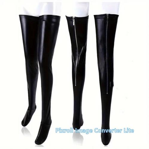 B51 zwart leren kousen met rits maat XXL..................., Kleding | Dames, Schoenen, Nieuw, Hoge laarzen, Zwart, Ophalen of Verzenden