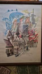 lithografie "Damme/Tijl Uilenspiegel" Oscar Bonnevalle., Antiek en Kunst, Kunst | Tekeningen en Fotografie, Ophalen
