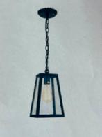 Zwarte luster met glas, Huis en Inrichting, Lampen | Hanglampen, Ophalen, Nieuw, Landelijk, Glas