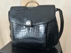 Gucci vintage zwarte croco tas, Ophalen of Verzenden, Zwart