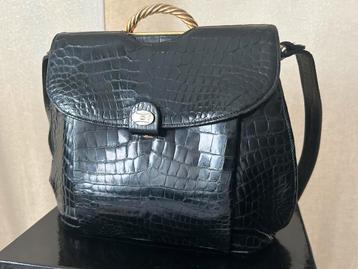 Gucci vintage zwarte croco tas beschikbaar voor biedingen