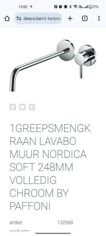 Inbouw mengkraan nordica paffoni beschikbaar voor biedingen