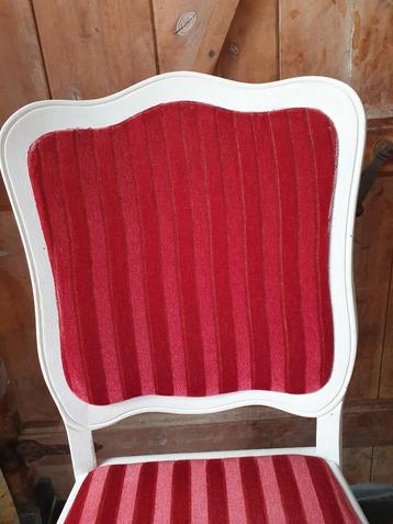 Set 6 eetkamerstoelen massief hout rood fluwelen bekleding  beschikbaar voor biedingen