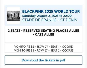 Blackpink à Paris, Tickets & Billets