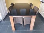 Tafel met granieten blad + 6 stoelen, Gebruikt, Ophalen
