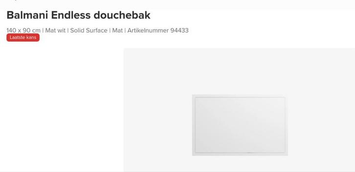 Nieuwe Douchebak Balmani Endless 140 x 90, Doe-het-zelf en Bouw, Sanitair, Nieuw, Douche, Ophalen
