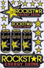 Ensemble d'autocollants Rockstar Energy Drink, feuille d'aut