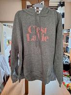 Grijze hoodie met roze tekst, Comme neuf, Taille 46/48 (XL) ou plus grande, H&M, Enlèvement ou Envoi