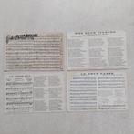 4 oude postkaarten : muziekpartituren en poëzie, Ophalen of Verzenden