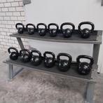 Rubber coated Kettelbelts set + Kettelbelts opbergrek, Sport en Fitness, Ophalen, Zo goed als nieuw, Kettlebell