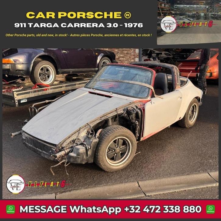 Porsche 911 Targa Carrera 3.0 uit 1976, Auto's, Porsche, Particulier, Te koop, Benzine, Coupé, 2 deurs, Handgeschakeld, Rood, Zwart