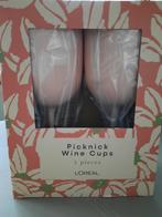 plastic wijnglazen L'oreal zalmroze, Huis en Inrichting, Ophalen, Nieuw, Effen, Overige materialen