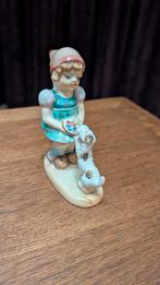 Porseleinen beeldje Nitto van meisje met hond, Antiek en Kunst, Ophalen