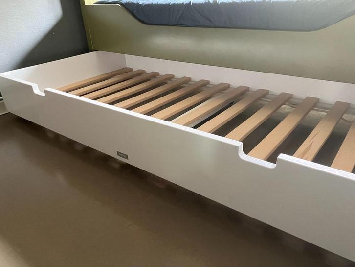2 witte bedlades Bopita voor bed 90 x 200, Huis en Inrichting, Slaapkamer | Bedden, Gebruikt, Eenpersoons, 90 cm, 200 cm, Hout